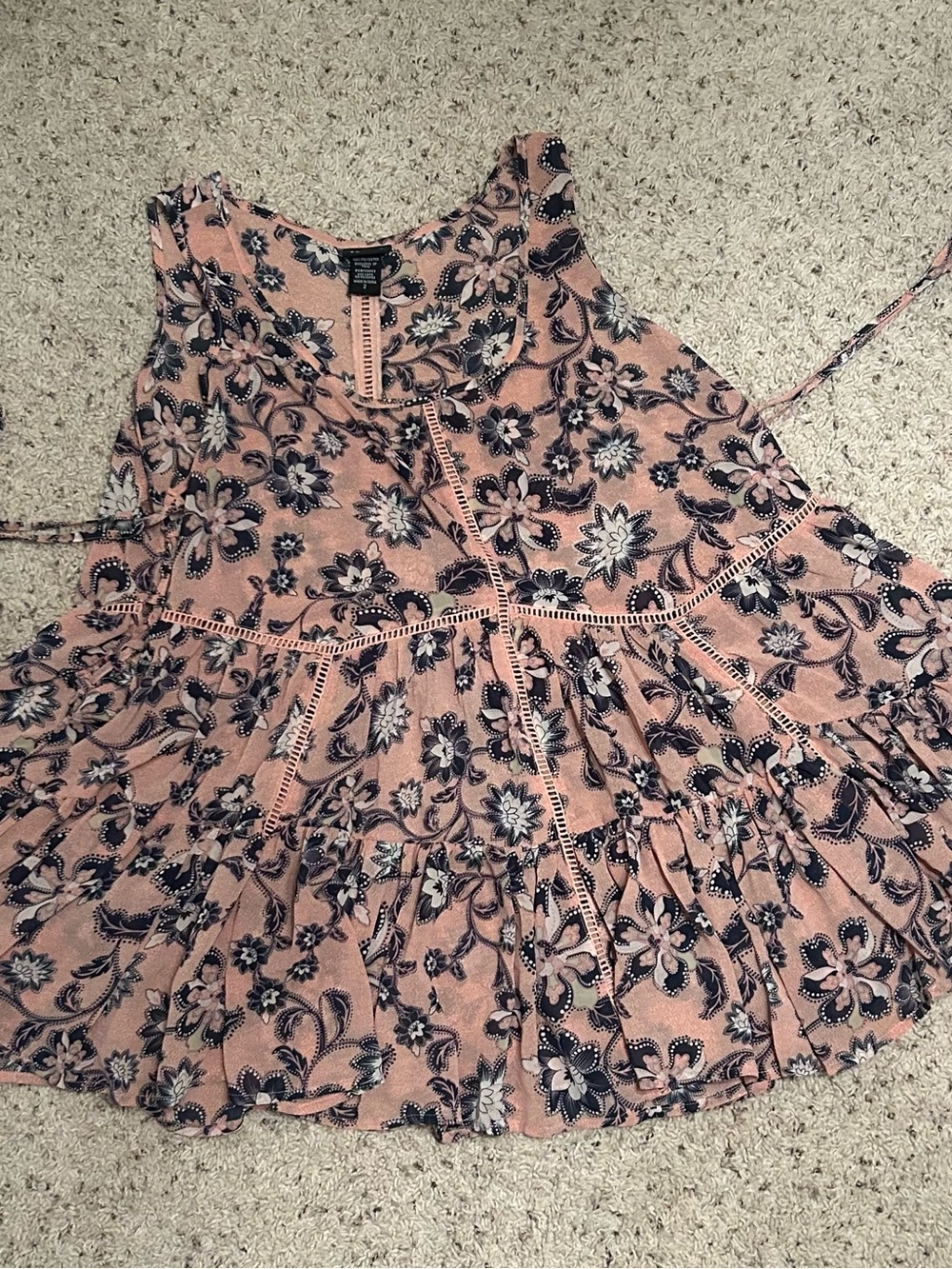 torrid Pink Floral Tiered Sleeveless Tunic